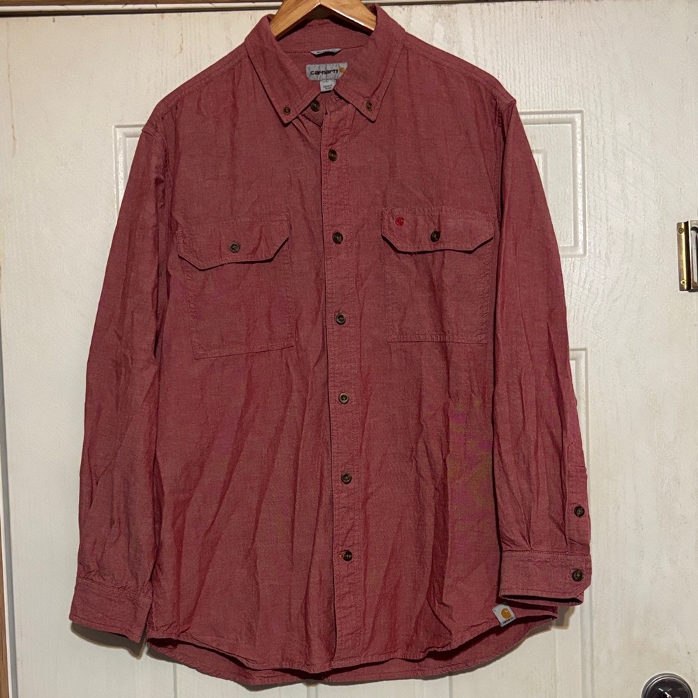 Carhartt Brick Red Casual Button Down‎ Shirt